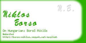 miklos borso business card